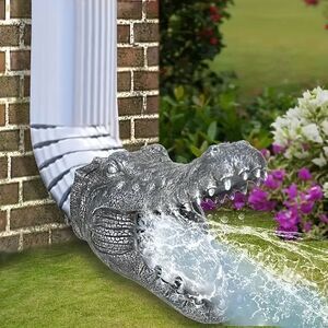 Alligator Rain Downspout Gutter Statue Resin Gator  New in Box